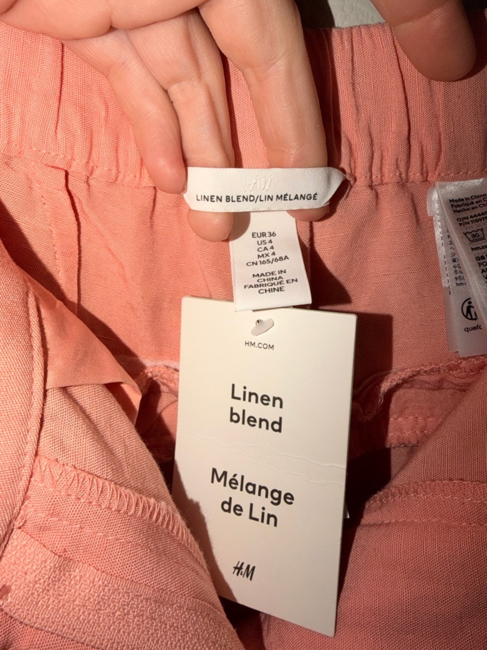 NWT - Linen Blend Flare Pants Coral Pink High Rise Summer Wide Leg - Size 4 - Picture 5 of 8